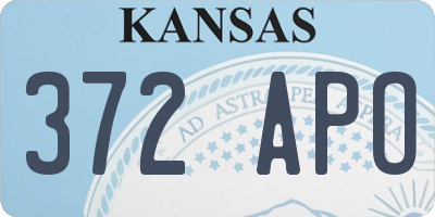 KS license plate 372APO