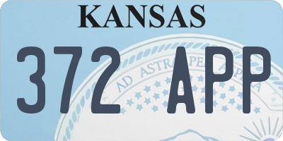 KS license plate 372APP