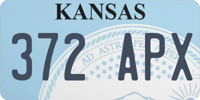 KS license plate 372APX