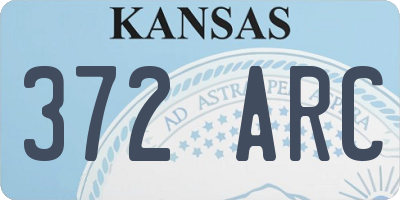 KS license plate 372ARC