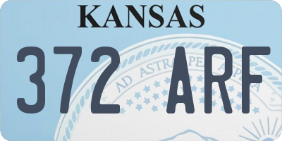KS license plate 372ARF