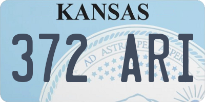 KS license plate 372ARI