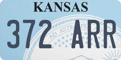 KS license plate 372ARR