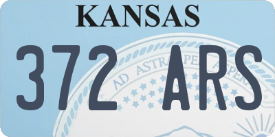 KS license plate 372ARS