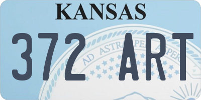 KS license plate 372ART