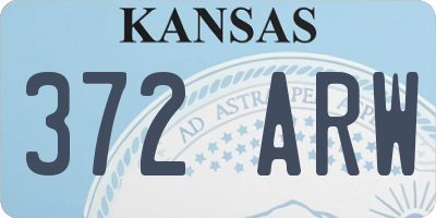KS license plate 372ARW