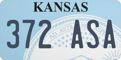KS license plate 372ASA