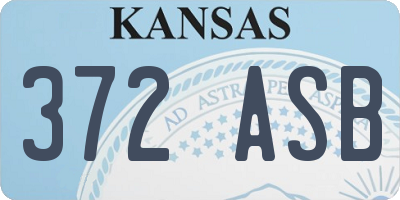 KS license plate 372ASB