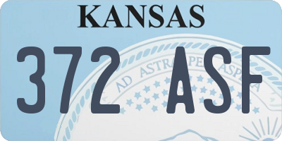 KS license plate 372ASF