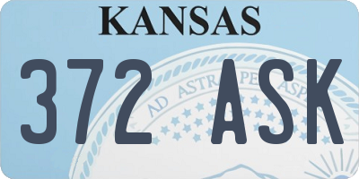 KS license plate 372ASK