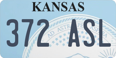 KS license plate 372ASL
