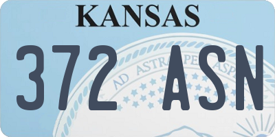 KS license plate 372ASN