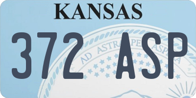 KS license plate 372ASP