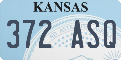 KS license plate 372ASQ