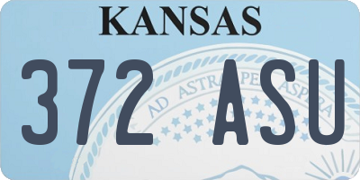 KS license plate 372ASU