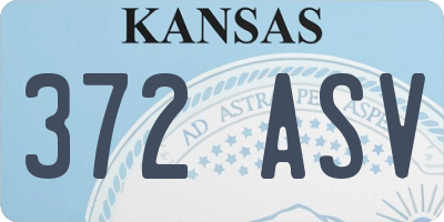 KS license plate 372ASV