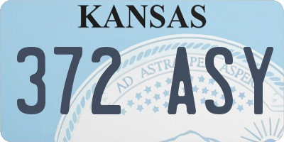 KS license plate 372ASY