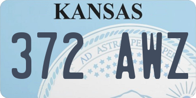 KS license plate 372AWZ