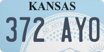 KS license plate 372AYO