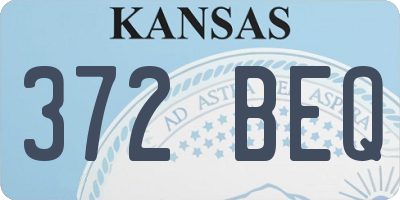 KS license plate 372BEQ