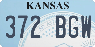 KS license plate 372BGW
