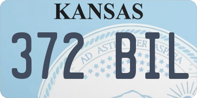 KS license plate 372BIL