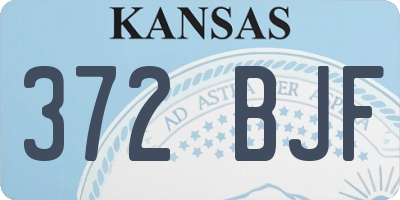 KS license plate 372BJF