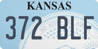 KS license plate 372BLF
