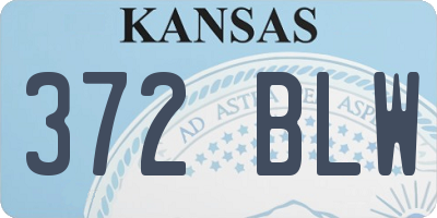 KS license plate 372BLW