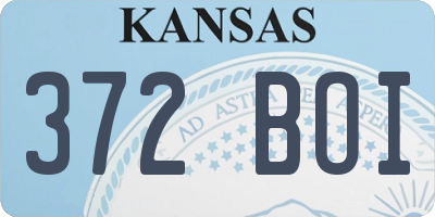KS license plate 372BOI