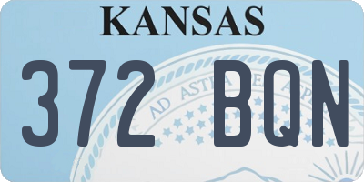 KS license plate 372BQN
