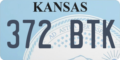 KS license plate 372BTK
