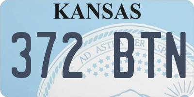 KS license plate 372BTN