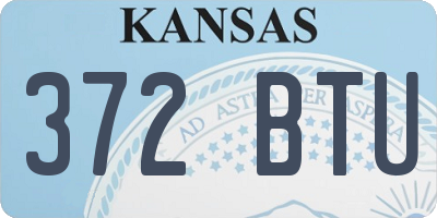 KS license plate 372BTU