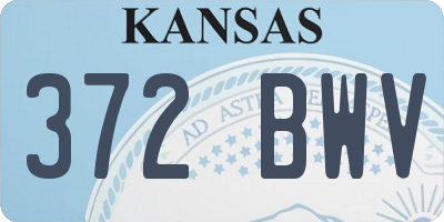 KS license plate 372BWV