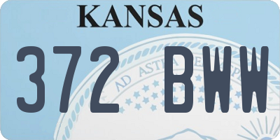 KS license plate 372BWW