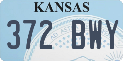 KS license plate 372BWY