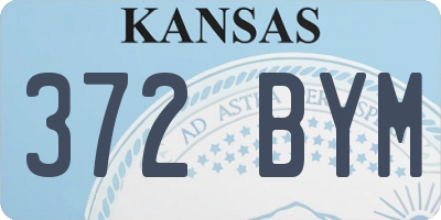 KS license plate 372BYM