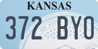 KS license plate 372BYO