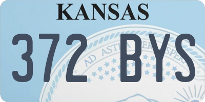 KS license plate 372BYS