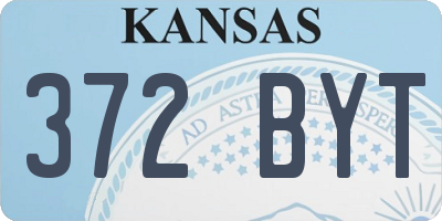 KS license plate 372BYT
