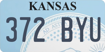 KS license plate 372BYU