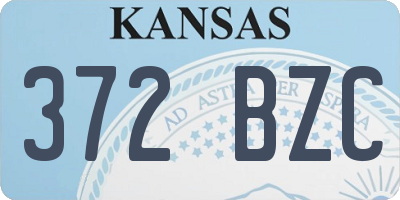 KS license plate 372BZC
