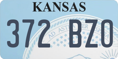 KS license plate 372BZO