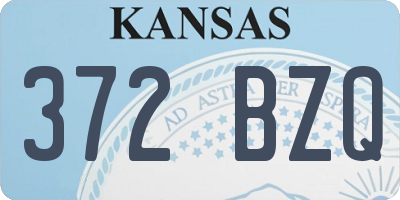 KS license plate 372BZQ
