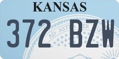 KS license plate 372BZW