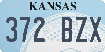 KS license plate 372BZX