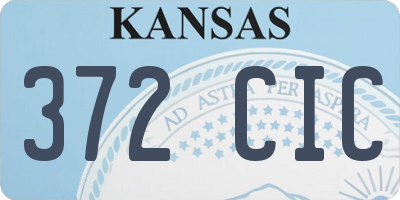 KS license plate 372CIC
