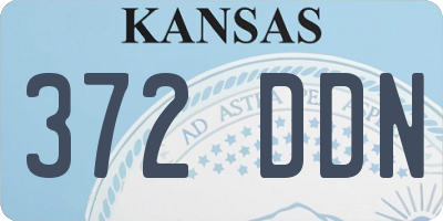 KS license plate 372DDN