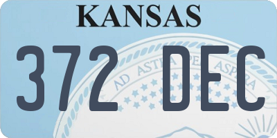 KS license plate 372DEC